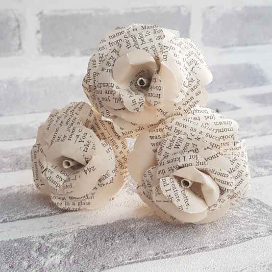 Vintage Book Rose (bouquet of 3)