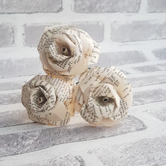 Vintage Book Rose (bouquet of 3) - Image 2