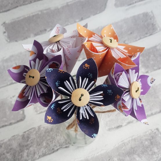 Cat and Dog themed Origami Bouquet