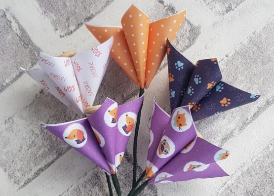 Cat and Dog themed Origami Bouquet - Image 3